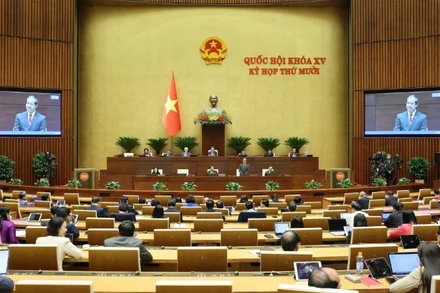 Quốc hội làm việc tại hội trường chiều 20/11. (Ảnh: DUY LINH)