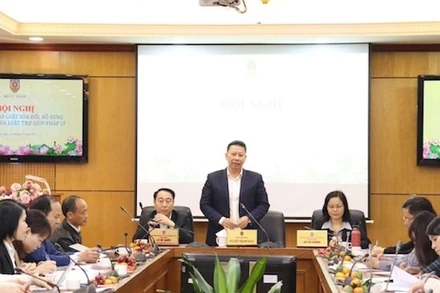 Thứ trưởng Tư pháp Nguyễn Thanh Ngọc phát biểu tại hội nghị. (Ảnh: TL)