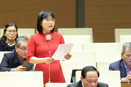 Đại biểu Nguyễn Thị Việt Nga (Phó trưởng Đoàn đại biểu Quốc hội chuyên trách thành phố Hải Phòng). (Ảnh: DUY LINH)