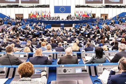 Phiên bỏ phiếu tại Nghị viện châu Âu.