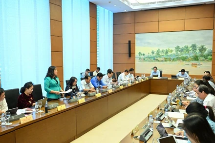 Quốc hội thảo luận tại tổ về kinh tế- xã hội, ngân sách Nhà nước, tình hình thi hành Hiến pháp, luật, nghị quyết của Quốc hội, pháp lệnh, nghị quyết của Ủy ban Thường vụ Quốc hội. (Ảnh: DUY LINH)