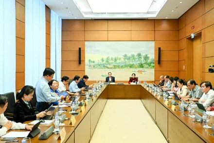 Quốc hội thảo luận tại tổ về dự án Luật Phá sản (sửa đổi). (Ảnh: DUY LINH)