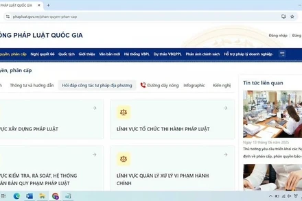 Bộ hỏi đáp công tác địa phương được đăng tải ở chuyên mục Phân quyền, phân cấp trên Cổng Pháp luật quốc gia. (Ảnh: TL)