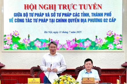 Bộ trưởng Tư pháp Nguyễn Hải Ninh phát biểu tại hội nghị. (Ảnh: TL)