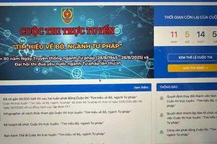 Cuộc thi trực tuyến “Tìm hiểu về bộ, ngành tư pháp”. (Ảnh: TL)