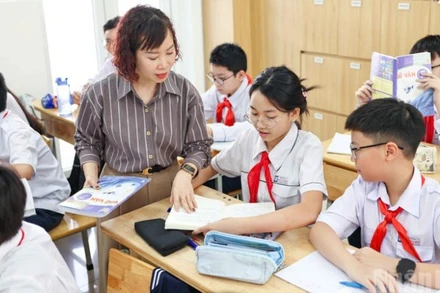 Một tiết học tại Trường trung học cơ sở Ngô Sĩ Liên (Hà Nội). (Ảnh: ĐẠI THẮNG)