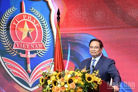 Thủ tướng Chính phủ Phạm Minh Chính phát biểu ý kiến tại buổi lễ. (Ảnh: TRẦN HẢI)