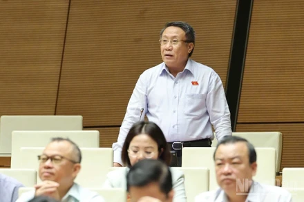 Đại biểu Hà Sỹ Đồng (Đoàn Quảng Trị) phát biểu tại hội trường. (Ảnh: DUY LINH)