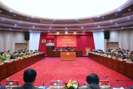 Bộ trưởng Công an chủ trì Hội nghị giao ban tháng 1, triển khai công tác tháng 2/2026. (Ảnh: https://bocongan.gov.vn/)