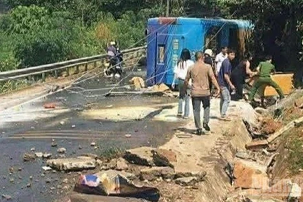 Hiện trường vụ tai nạn.