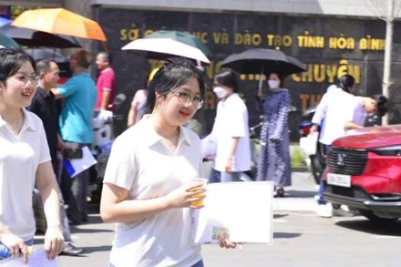 Thí sinh trường chuyên Hoàng Văn Thụ trong kỳ thi THPT năm 2025.