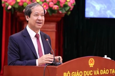 Bộ trưởng Giáo dục và Đào tạo Nguyễn Kim Sơn phát biểu. 