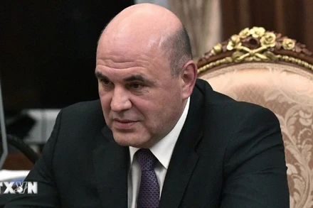 Thủ tướng Nga Mikhail Mishustin tại một cuộc họp ở Moskva, Nga. (Ảnh: THX/TTXVN)