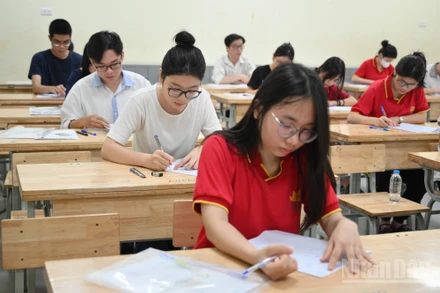 Thí sinh Hà Nội tại Kỳ thi tốt nghiệp THPT năm 2025. (Ảnh: THẾ ĐẠI)