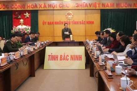 Đại tướng Lương Tam Quang, Ủy viên Bộ Chính trị, Bộ trưởng Công an chủ trì buổi làm việc với tỉnh Bắc Ninh.