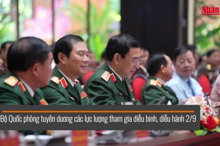 [Video] Bộ Quốc phòng tuyên dương các lực lượng tham gia diễu binh, diễu hành 2/9