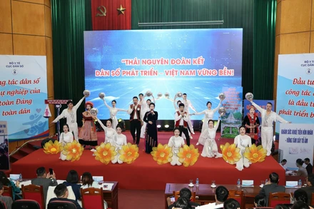 Phần dự thi của đội Thái Nguyên. Ảnh: TRẦN MINH 