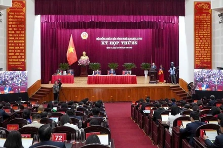 Quang cảnh Kỳ họp thứ 35, Hội đồng nhân dân tỉnh Nghệ An khóa XVIII.