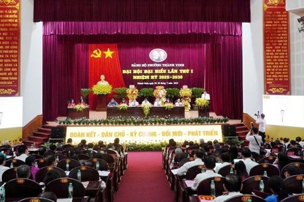 Quang cảnh Đại hội đại biểu lần thứ I, nhiệm kỳ 2025-2030 phường Thành Vinh.