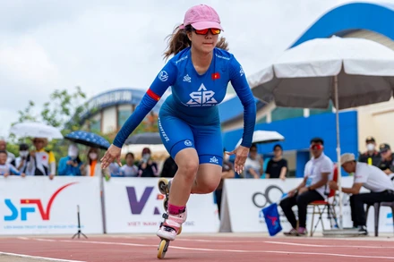 Roller Sports Việt Nam bứt phá mạnh mẽ từ đường đua Vũng Tàu. (Trong ảnh: Một nữ vận động viên trẻ thi đấu tại giải)