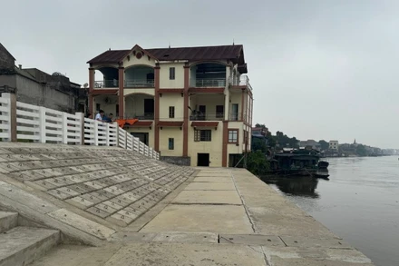 Kiên cố hóa đê kè, bảo đảm an toàn trong mùa mưa lũ.