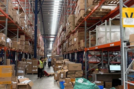 Kho hàng khi bị lực lượng chức năng phát hiện.