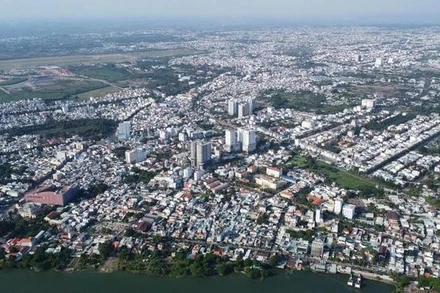 Một góc trung tâm tỉnh Đồng Nai nhìn từ trên cao.