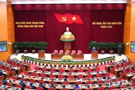 Quang cảnh Hội nghị lần thứ 14 Ban Chấp hành Trung ương Đảng khóa XIII. (Ảnh: ĐĂNG KHOA)