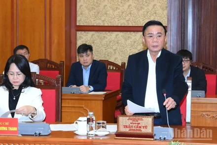 Đồng chí Trần Cẩm Tú, Ủy viên Bộ Chính trị, Thường trực Ban Bí thư. (Ảnh: ĐĂNG KHOA)