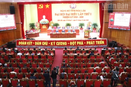 Quang cảnh phiên trù bị Đại hội đại biểu Đảng bộ tỉnh Đắk Lắk lần thứ I, nhiệm kỳ 2025-2030.