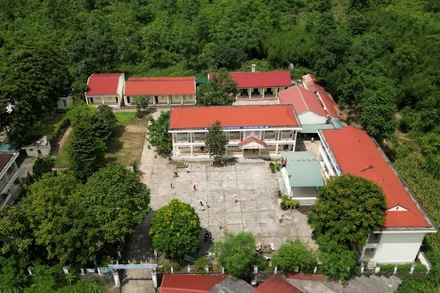 Một trường học ở vùng biên giới tỉnh Cao Bằng.