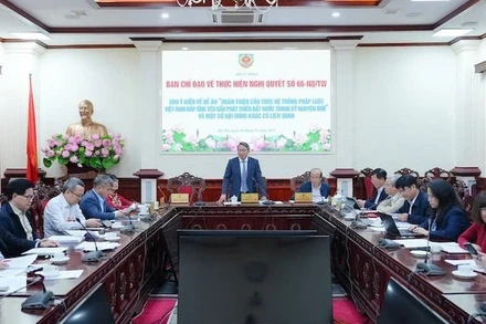 Bộ trưởng Tư pháp Nguyễn Hải Ninh chủ trì cuộc họp.