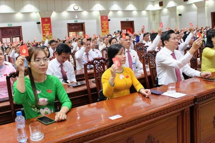 Biểu quyết thông qua dự thảo Nghị quyết.