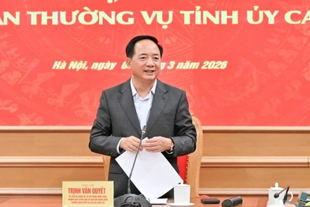 Đồng chí Trịnh Văn Quyết phát biểu tại hội nghị.