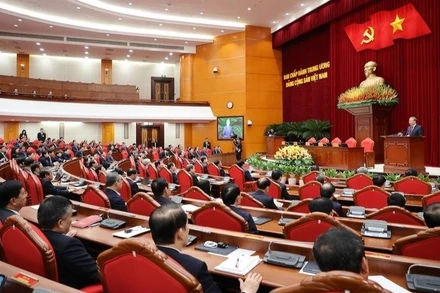 Ban Chấp hành Trung ương quyết định nhiều nội dung quan trọng, trong đó thống nhất số lượng nhân sự Bộ Chính trị, Ban Bí thư khóa XIV. (Ảnh Nhật Bắc)
