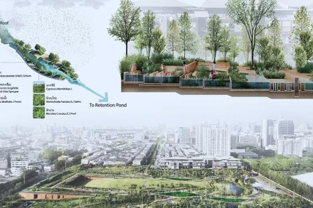 Công viên trữ nước Chulalongkorn Centenary ở trung tâm thủ đô Bangkok (Thái Lan) có khả năng lưu trữ hơn 1 triệu lít nước nhờ hệ thống hồ chứa liên hoàn. (Nguồn QUYHOACHDOTHI.VN)