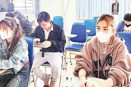 Buổi tư vấn việc làm tại Trung tâm Dịch vụ việc làm Hậu Giang, thành phố Cần Thơ. 