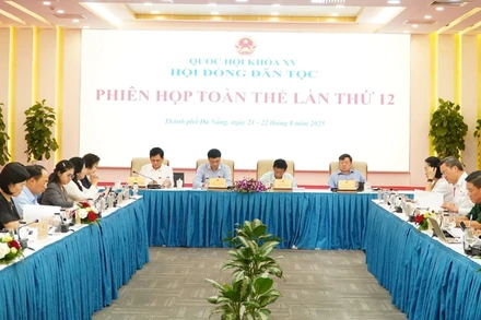 Phiên họp toàn thể lần thứ 12 của Hội đồng Dân tộc, ngày 21-22/8/2025. (Ảnh: Quochoi.vn)