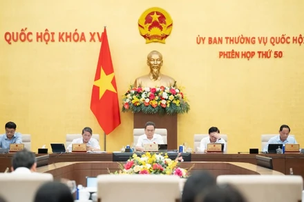 Phiên họp thứ 50 của Ủy ban Thường vụ Quốc hội. (Ảnh: DUY LINH)