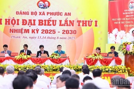 Quang cảnh Đại hội đại biểu Đảng bộ xã Phước An.