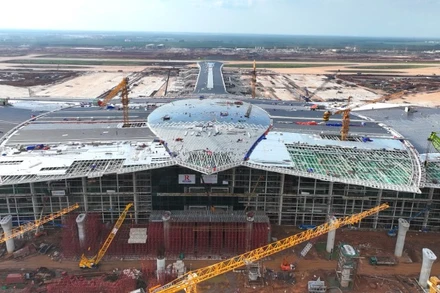 Sân bay Long Thành đang đẩy nhanh tiến độ để cơ bản hoàn thành giai đoạn 1 cuối năm nay.