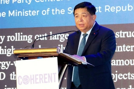 Phó Thủ tướng Chính phủ Nguyễn Chí Dũng phát biểu tại buổi Lễ khánh thành nhà máy Coherent, Khu công nghiệp Nhơn Trạch 1, tỉnh Đồng Nai.