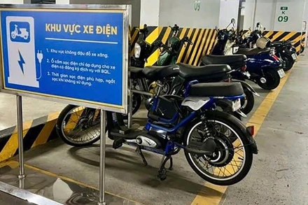 Không gian sạc dành riêng cho xe điện ở chung cư.