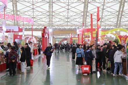 Chủ nhật sôi động tại Hội chợ Mùa Xuân: Người dân nô nức sắm Tết.