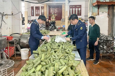 Khởi tố chủ cơ sở sản xuất giò chả sử dụng hàn the, thu giữ hơn 1,2 tấn thực phẩm vi phạm.