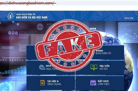 Giao diện trang lừa đảo dichvucongbaohiem.com.