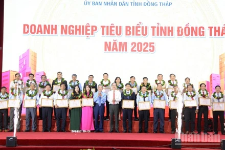 Tuyên dương, khen thưởng các doanh nghiệp tiêu biểu của tỉnh Đồng Tháp.
