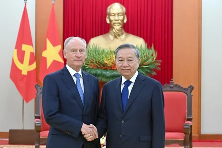 Tổng Bí thư Tô Lâm tiếp Trợ lý Tổng thống Nga, Chủ tịch Hội đồng Biển Liên bang Nga Nikolai Patrushev.