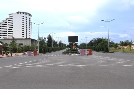 Đường Võ Nguyên Giáp - nơi diễn ra điểm chính của chương trình “Cùng Việt Nam tiến bước” tại tỉnh Quảng Trị.