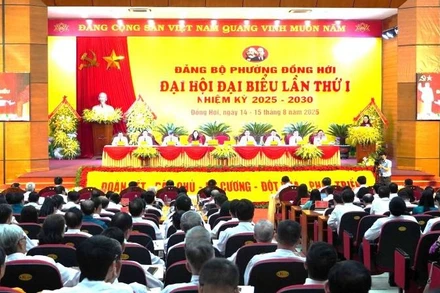 Quang cảnh Đại hội Đảng bộ phường Đồng Hới, trung tâm chính trị-hành chính của tỉnh Quảng Trị.
